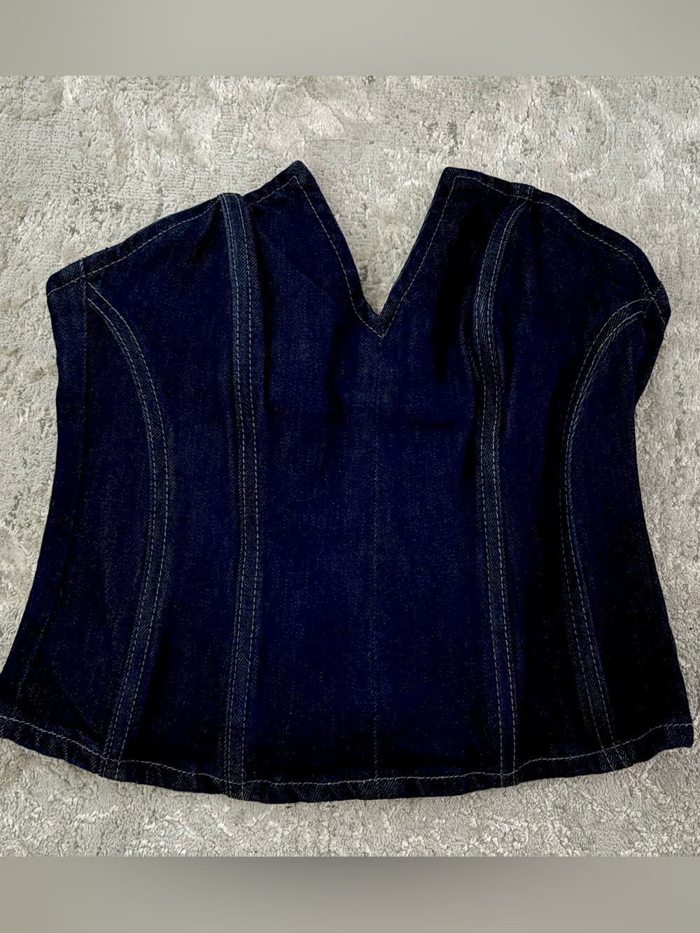 NWT❗️Zara Dark Indigo Denim Strapless Corset Top